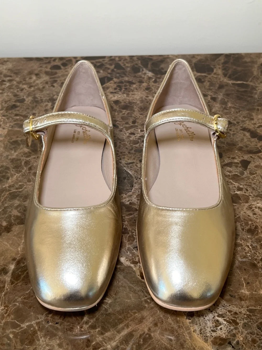 Seychelles Shea Metallic Light Gold Mary Jane Leather Shoe, Size 10, NWT
